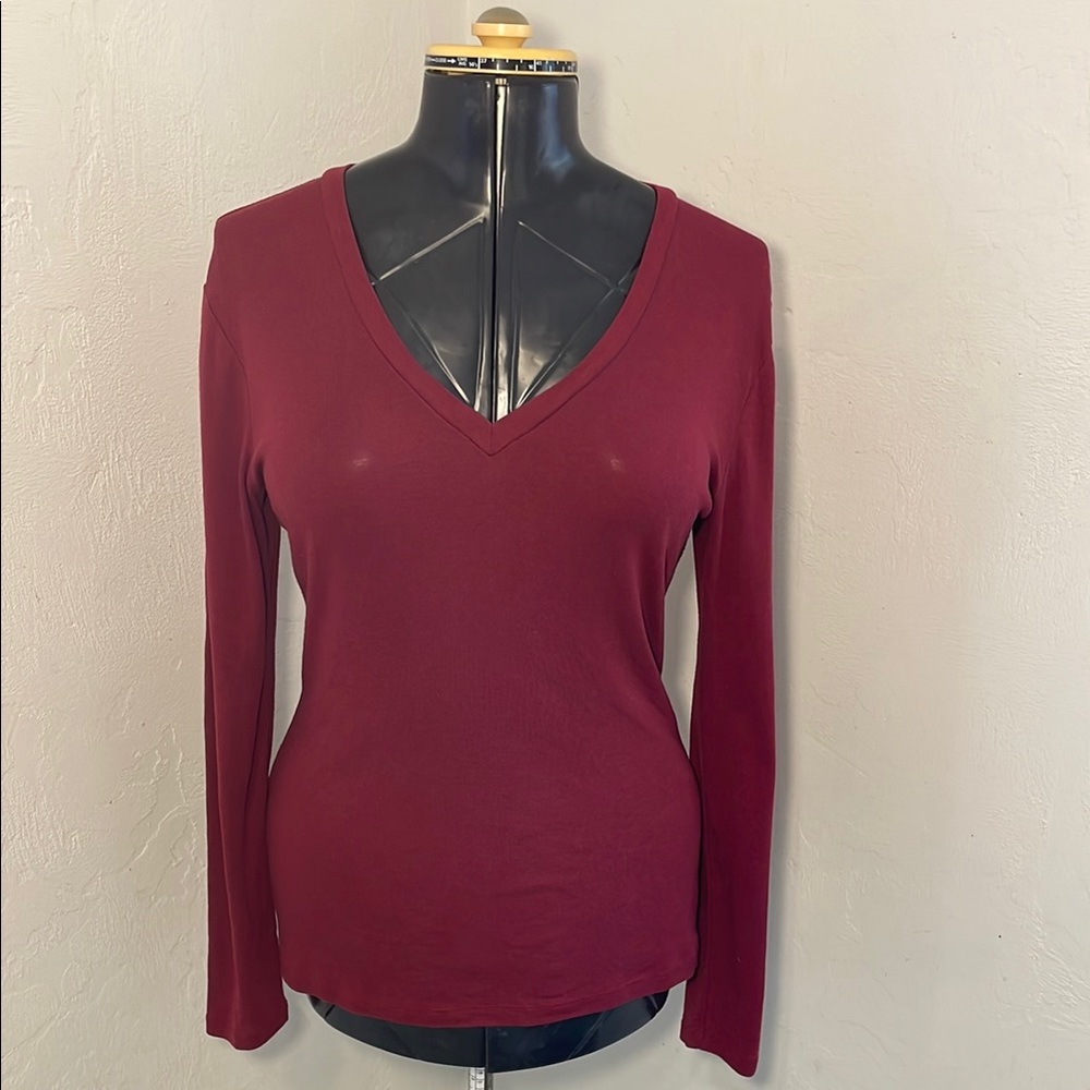 Perfect Maroon V-Neck Long Sleeve Shirt